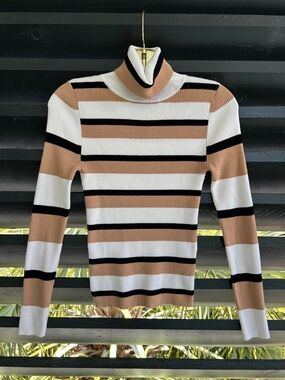 Anthropologie Maeve Striped Turtleneck Sweater